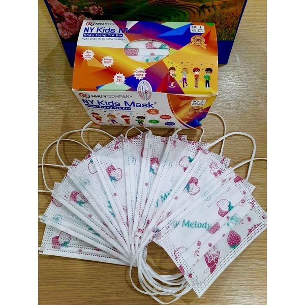 Khẩu Trang em bé NHƯ Ý 4 lớp hàng công ty 1 hộp 50 cái