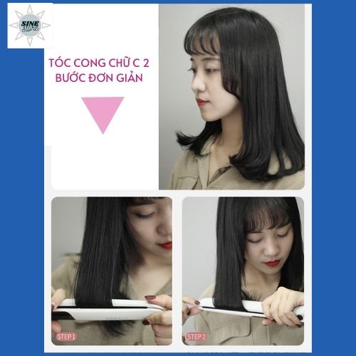 Máy ép duỗi tóc, là tóc, uốn xoăn tóc cao cấp - Máy làm tóc 2 trong 1