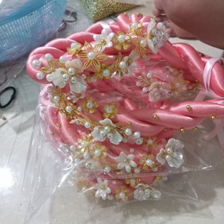 Mấn cô dâu cao cấp màu hồng dâu