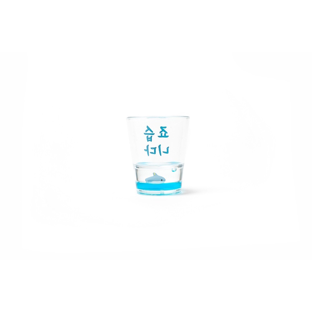 Ly Uống Rượu Soju ARTBOX Hàn Quốc Thủy Tinh Họa Tiết Cá Mập Bơi Dưới Đáy Cốc