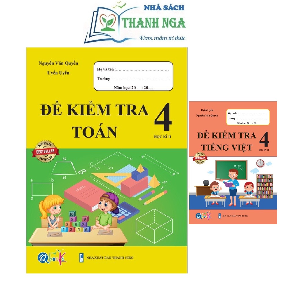 Sách - Combo Đề Kiểm Tra Toán và Tiếng Việt 4 - Học Kỳ 2 (2 cuốn)