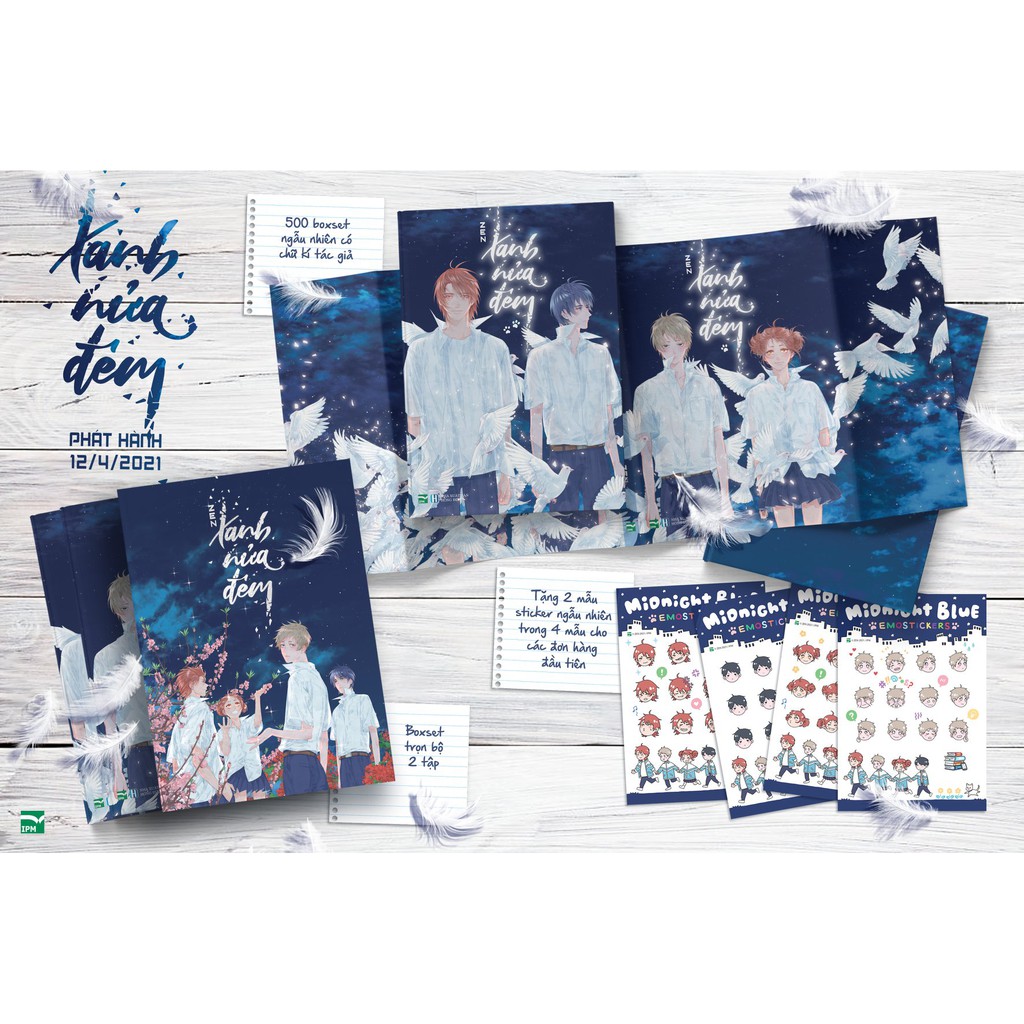 Sách - Xanh Nửa Đêm - Boxset trọn bộ 2 Tập - Tặng Kèm 2 Bảng Sticker Nhân Vật (2 Trong 4 Mẫu Ngẫu Nhiên) - Zen | BigBuy360 - bigbuy360.vn
