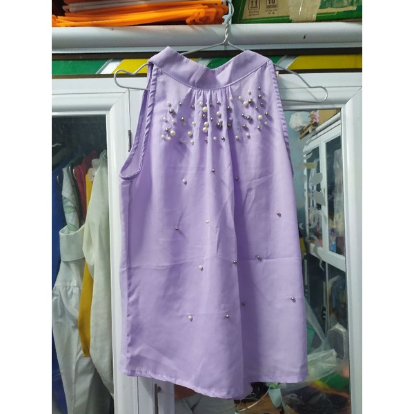 Áo kiểu tím pastel