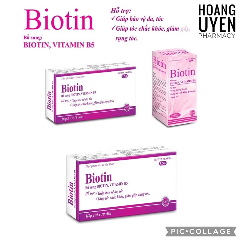 Viên uống đẹp da, tóc Biotin Vitamin B5