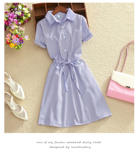 Đầm xòe cổ sơ mi xinh đẹp | BigBuy360 - bigbuy360.vn