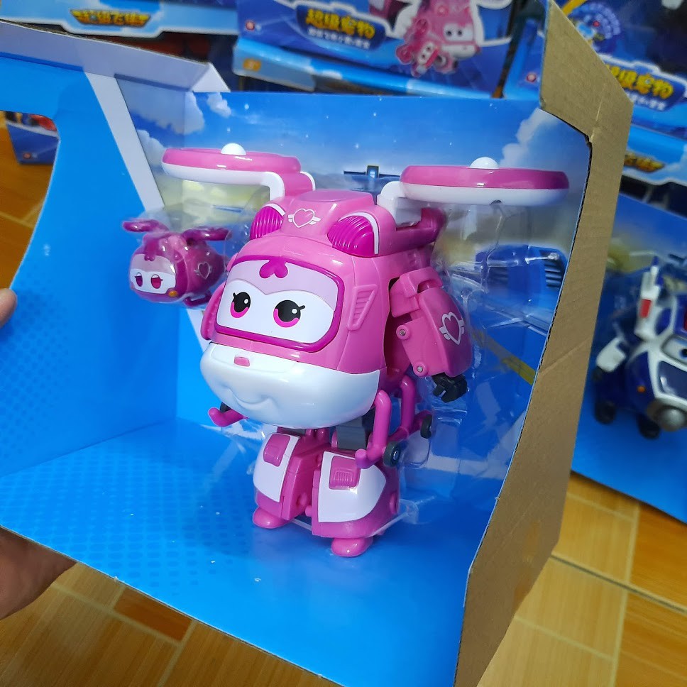 Mô hình super wings bộ máy bay Dizzy cỡ lớn và thú cưng đồ chơi trẻ em bằng nhựa
