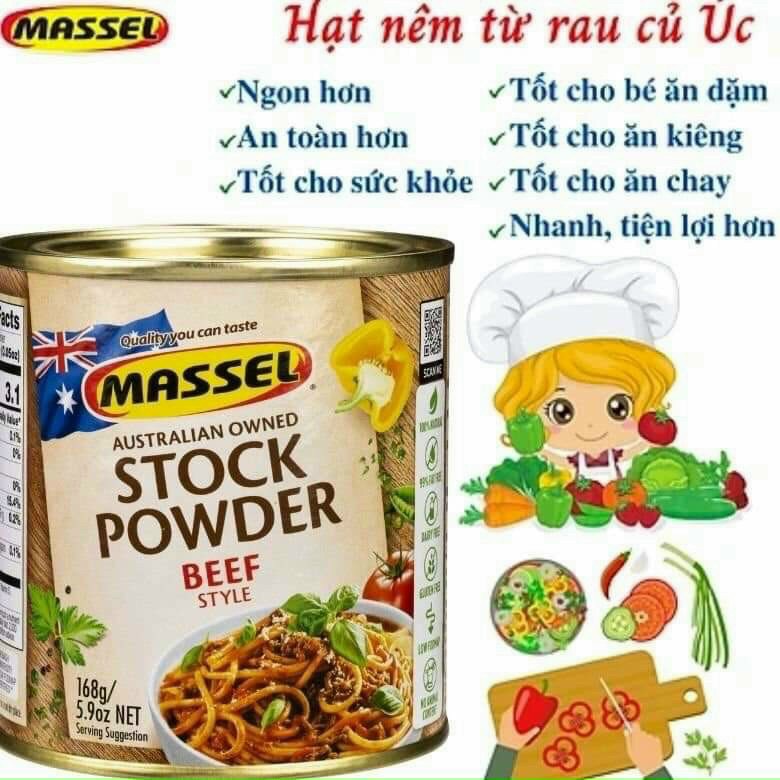 Hạt nêm Massel đủ vị của Úc cho bé 168g - vị bò, vị gà, vị rau củ