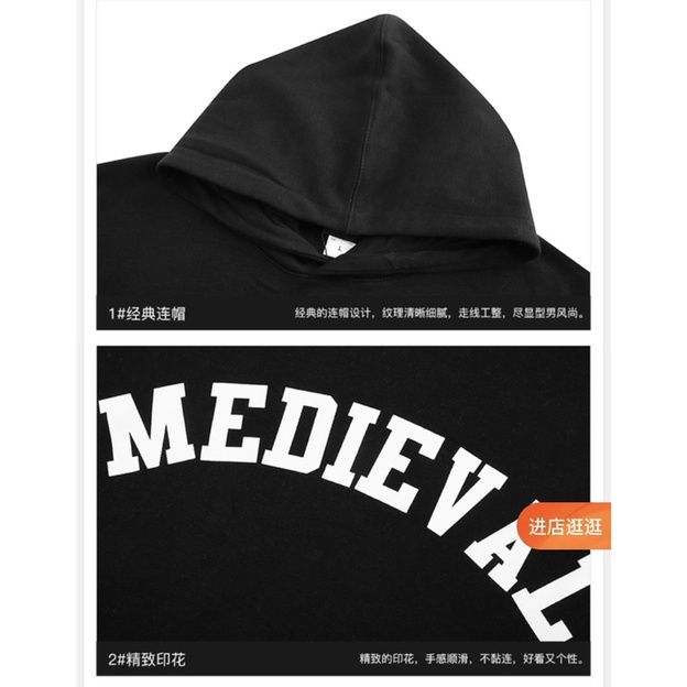 Áo hoodie  Nelly heybig chất nỉ bông dáng unisex form rộng medieval