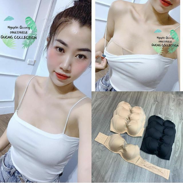 Áo cúp ngực không dây chống tụt hàng Nhật mặc trong áo đầm 2 dây,hở vai