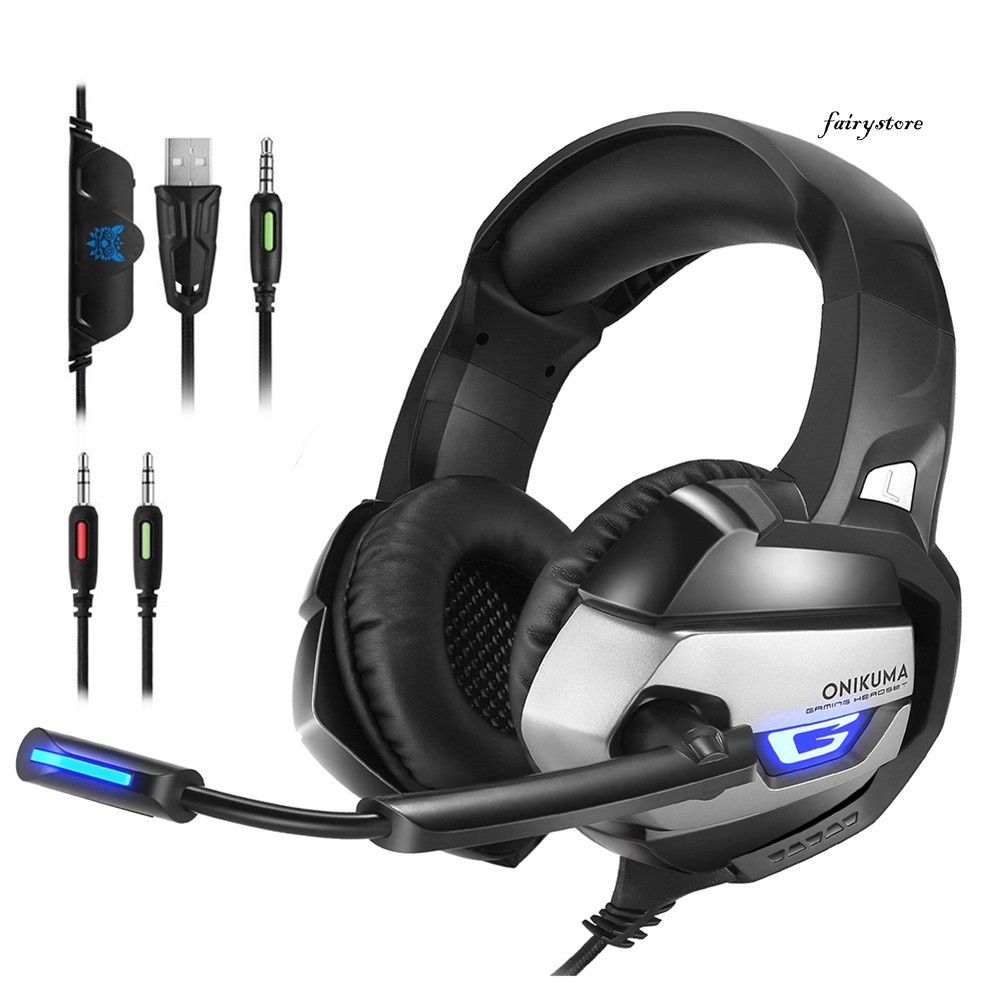 Tai nghe gaming chụp tai ONIKUMA K5 có dây kết nối máy tính gắn mic âm thanh sống động, đẳng cấp cho các game thủ