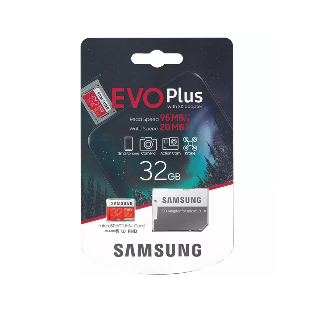 Thẻ nhớ microSD Samsung Evo Plus 32GB / 64GB / 128GB tốc độ upto 100MB/s kèm Adapter (Bảo hành 10 năm) + Đèn LED USB