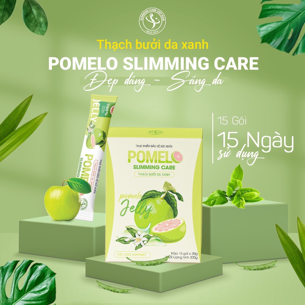 Thạch Bưởi Da Xanh Giảm Cân, Sáng Da, Slimmingcare Pomelo Hộp 15 Thanh
