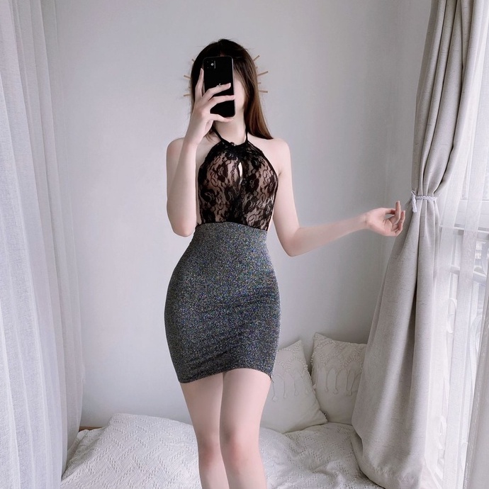 Váy / Đầm ngủ body quyến rũ kim tuyến sexy C76 siêu xinh