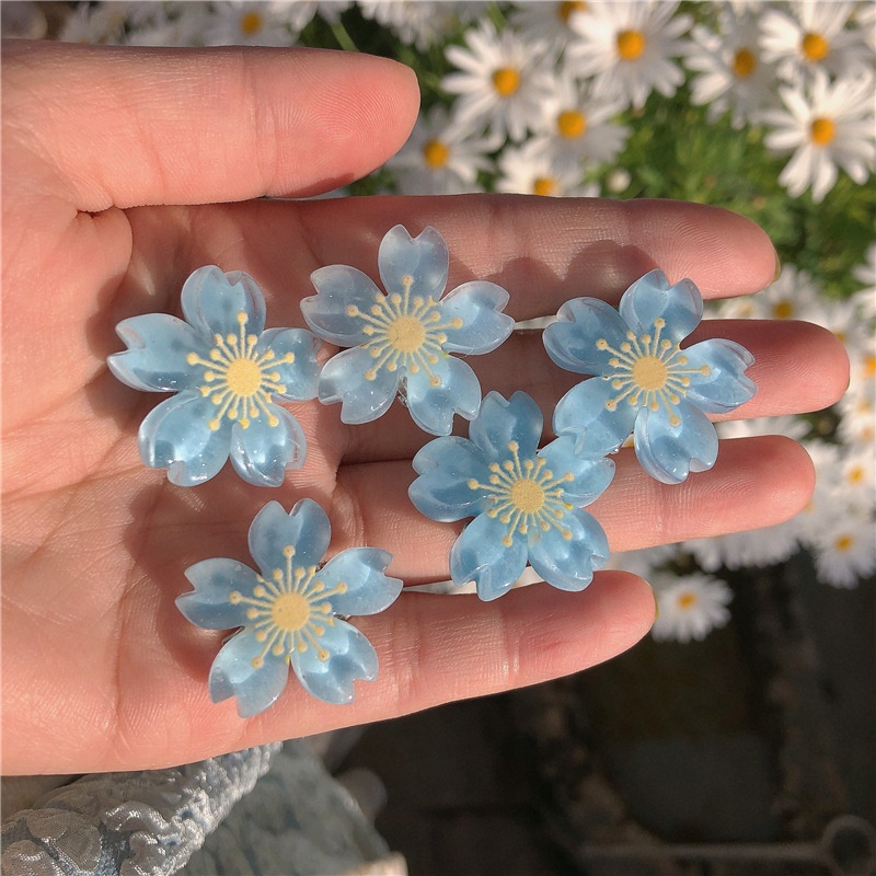 Set 5 Kẹp Tóc Hoa Anh Đào Màu Kẹo Ngọt Thời Trang Cho Nữ