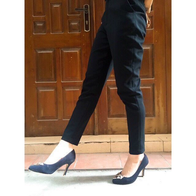 Quần tây đen nữ đơn giản thanh lịch