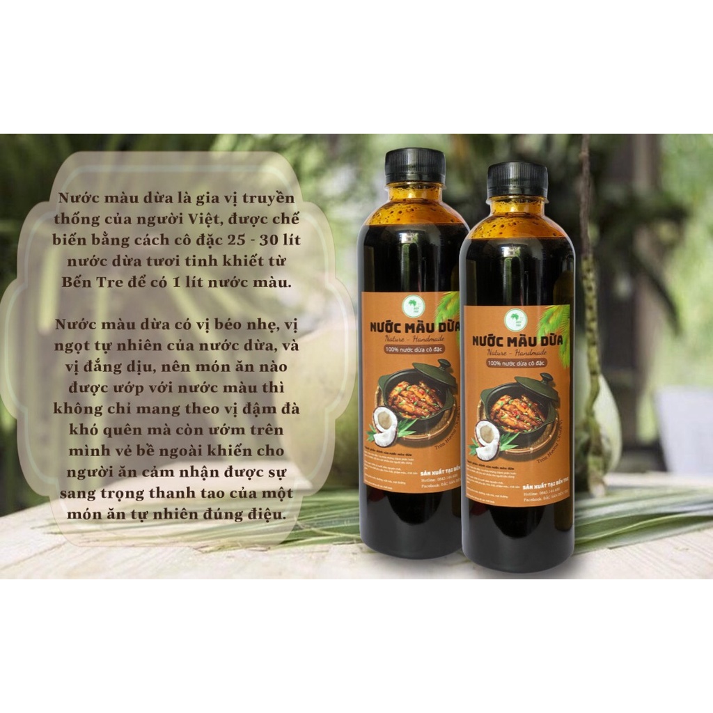 Nước Màu Dừa Nguyên Chất Bến Tre sánh mịn, không pha-500ml