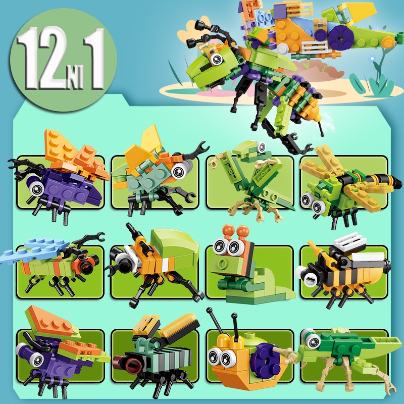 Bộ Đồ Chơi Xếp Hình Động Vật Phong Cách Trung Hoa Dành Cho Trẻ Em/12ni1/Vi1