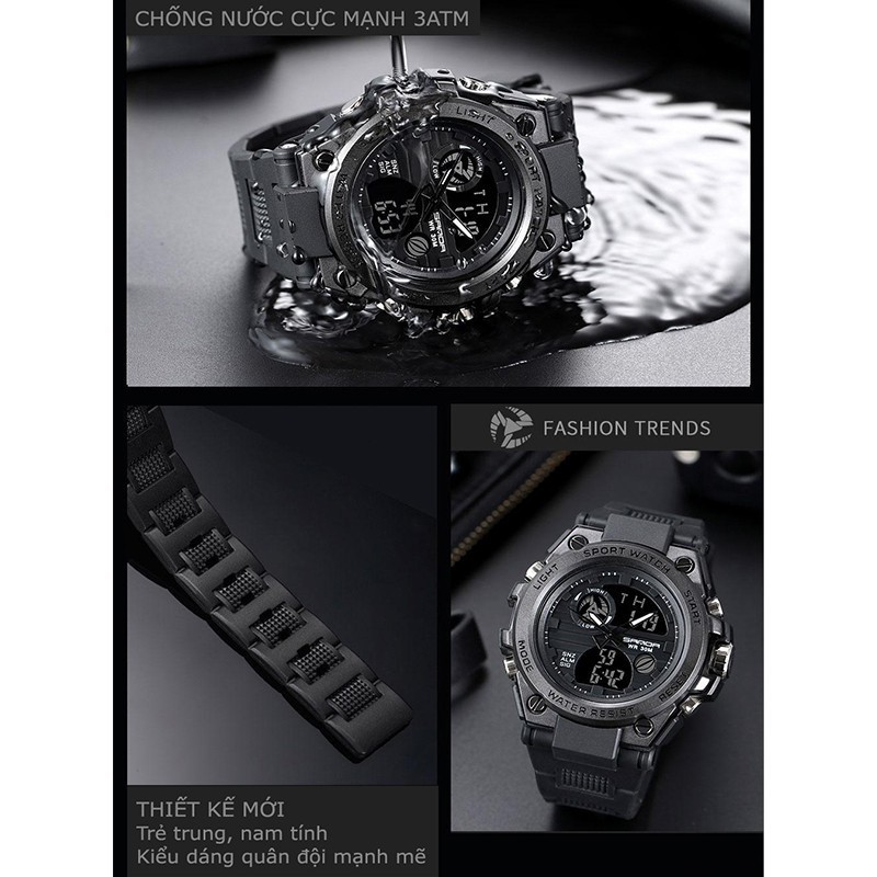 Đồng hồ nam thể thao Kim Điện Tử SANDA SIÊU ĐẸP, CÁ TÍNH-Duong.watches | BigBuy360 - bigbuy360.vn