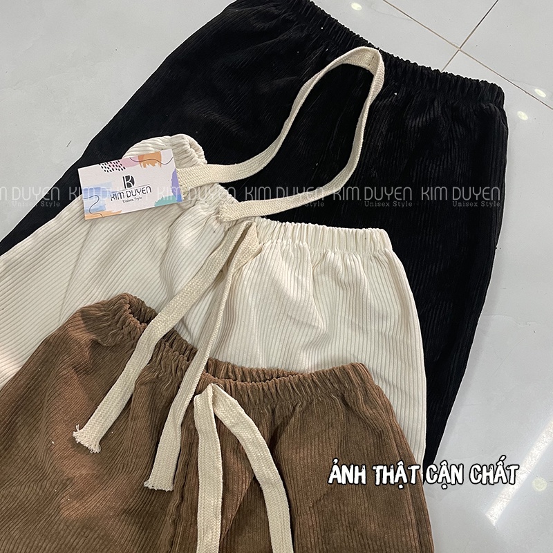 Quần Culottes Dây Bản To Quần Dài Suông Ống Rộng Hack Chiều Cao Chất Nhung Tăm Phong Cách Vintage Ulzzang