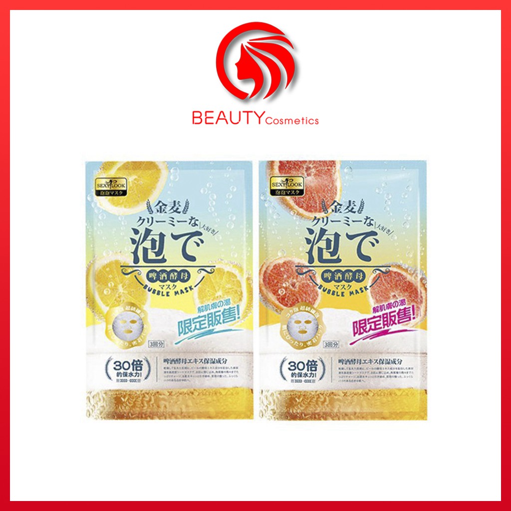 Mặt Nạ Sủi Bọt Men Bia SEXYLOOK Brewer’s Yeast Bubble Mask (Hộp 3 Miếng)