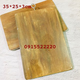 Thớt gỗ nghiến chuẩn loại to thớt thái thớt băm chặt vuông 35*25*2.8cm