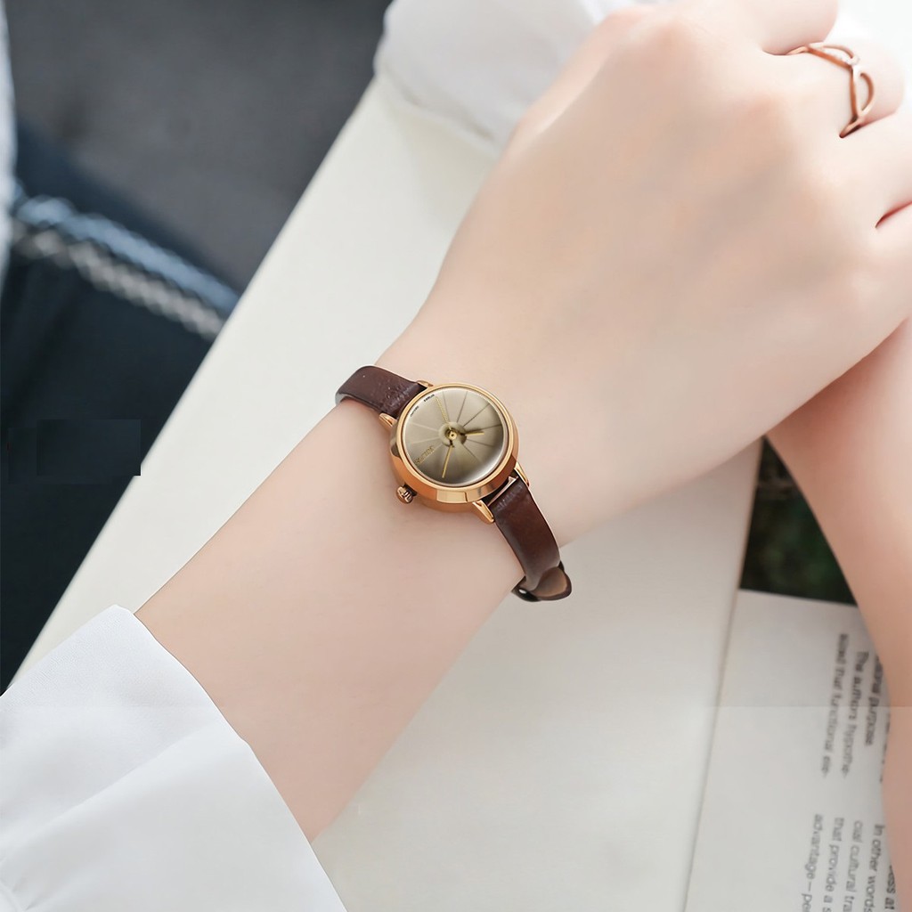 [Mã BMLTA50 giảm 10% đơn 150K] Đồng hồ nữ dây da Julius Ja-979 nâu | BigBuy360 - bigbuy360.vn