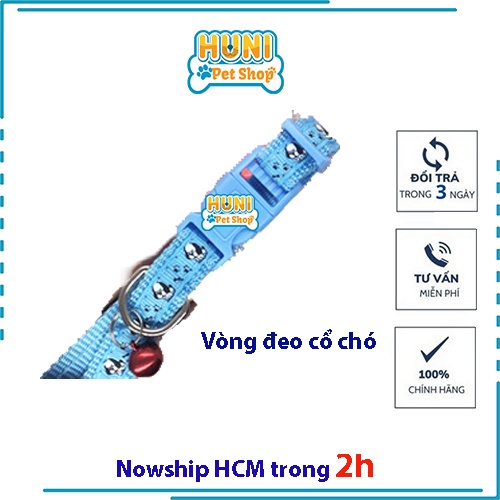 Vòng cổ cho chó mèo thú cưng CỠ M BẢN 1.5CM- vòng cổ chó có chuông lục lạc cao cấp giá hợp lý - Huni Petshop