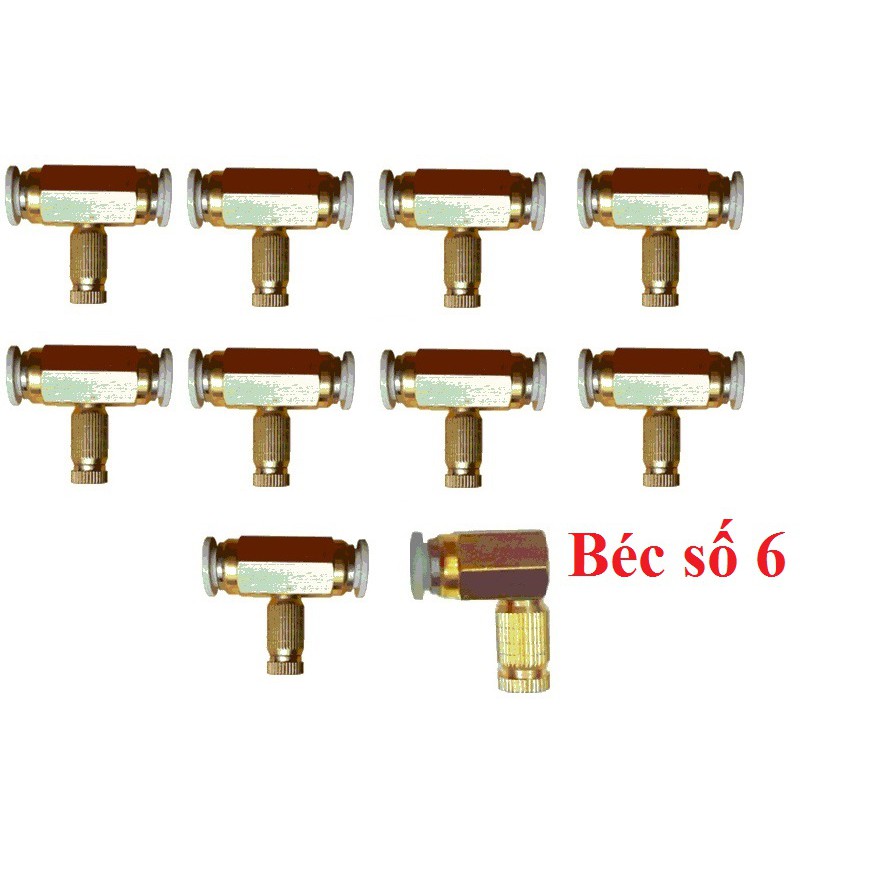 Combo 10 đế đồng kèm béc phun sương số 1-8