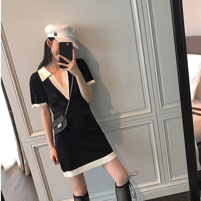 Đầm Cổ Chữ V Eo Cao Phong Cách Retro Thời Trang | BigBuy360 - bigbuy360.vn