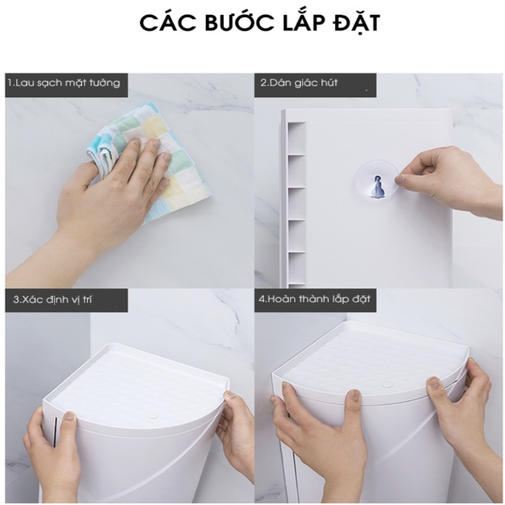 Tủ góc xoay tường phong cách EU Châu Âu 3 tầng ABS