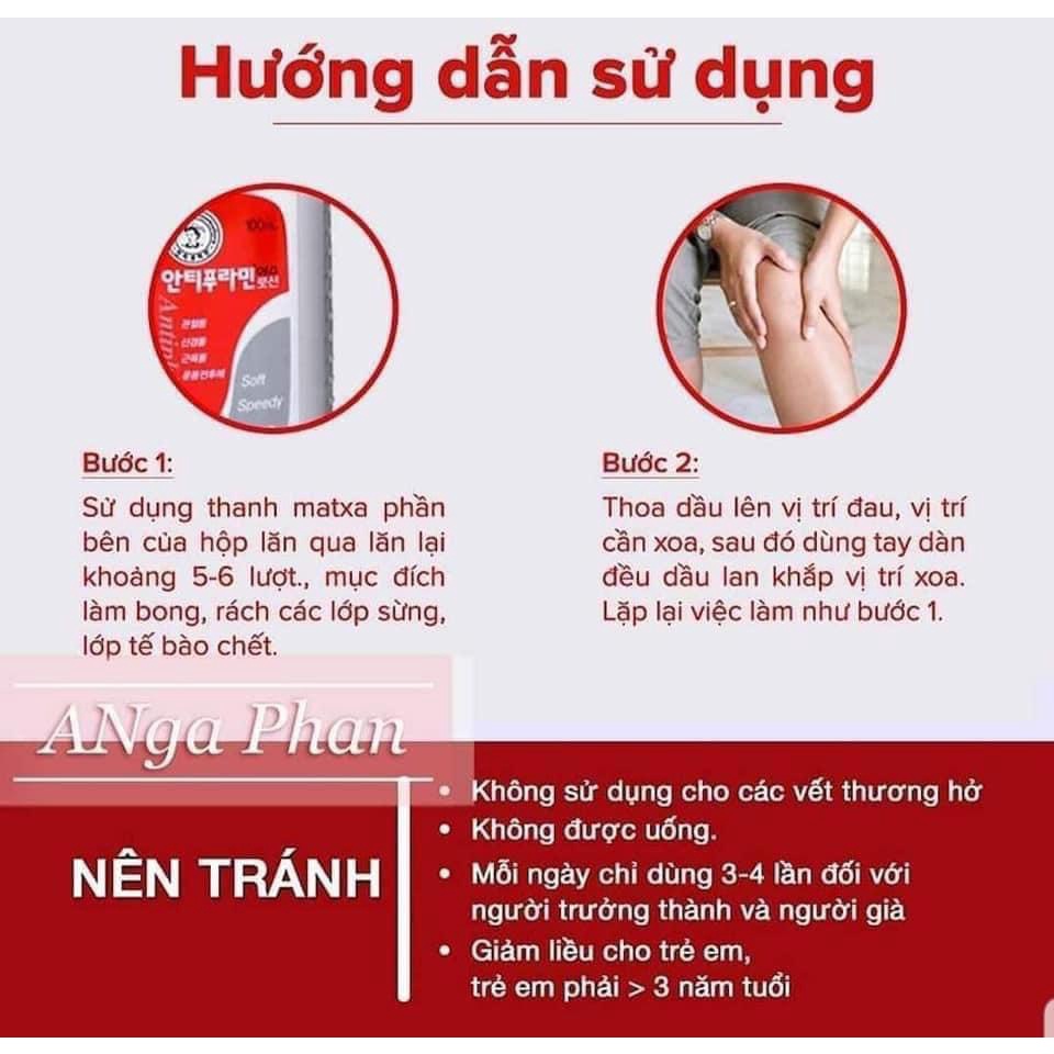 Dầu nóng Antiphlamine Hàn Quốc làm giảm cơn đau nhức nhanh chóng 100ml - CO117