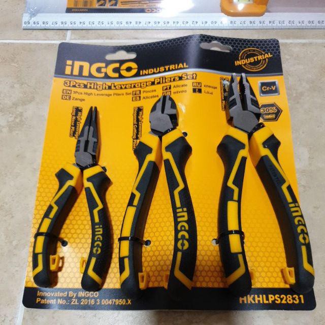 Bộ 3 kìm cắt, kìm điện và kìm mỏ nhọn cao cấp Ingco HKHLPS2831