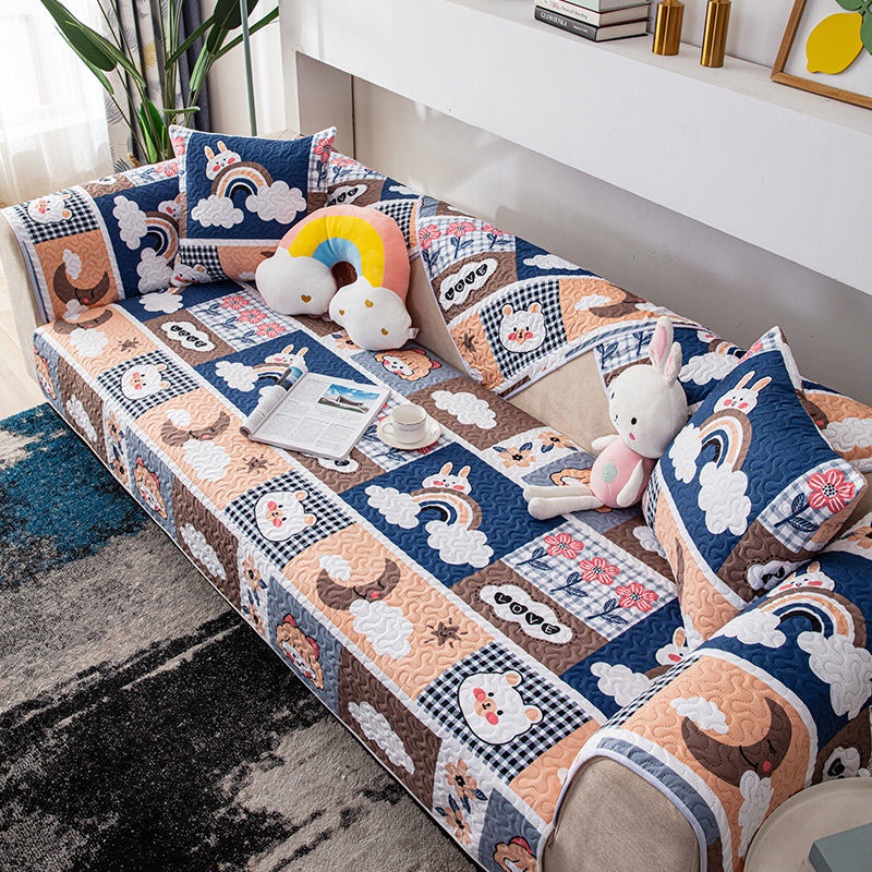 Đệm Sofa Bông Bốn Mùa Đệm Sofa Chống Trượt Phổ Biến Đơn Giản Hiện đại Bảo Vệ Sofa Đệm Đệm Mô Hình Hoạt Hình Vỏ Bọc Sofa