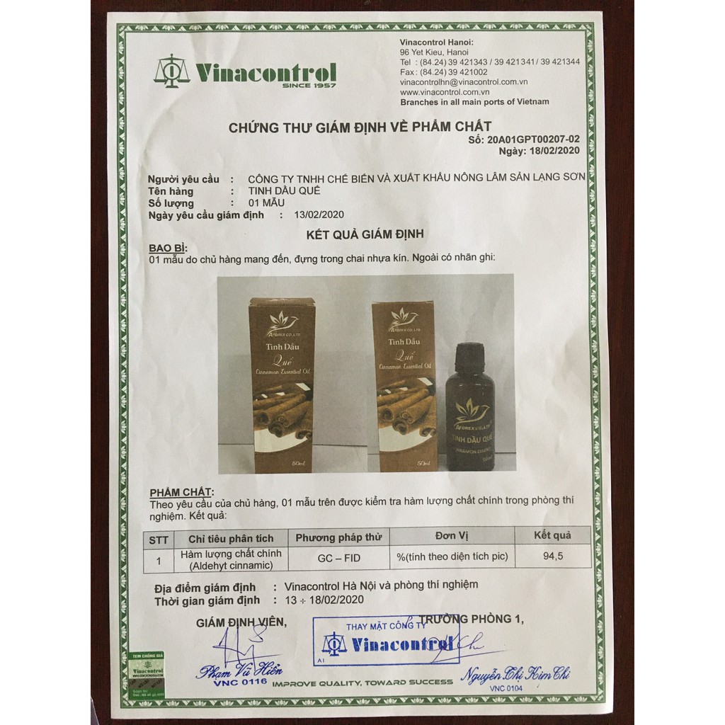 Tinh dầu Quế Cinnamon AFOREX 10ml, 20ml, 50ml, 100ml