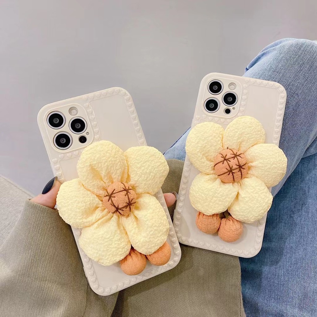 Ốp điện thoại chống rơi phối hoa hướng dương thích hợp cho Iphone13 pro max 7 8 Plus 11 11 Pro Max 12 12 Pro 12 Promax