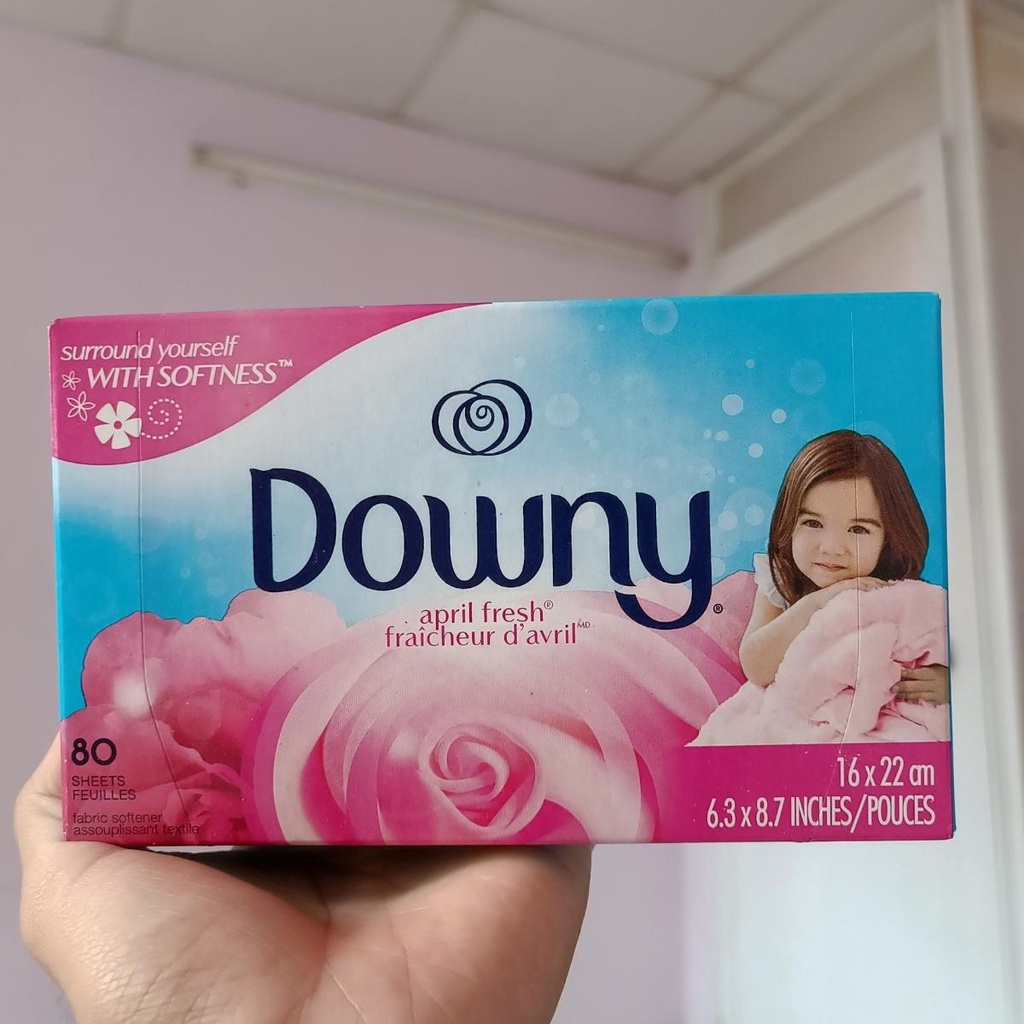 Giấy thơm quần áo Downy April Fresh hộp 80 tờ -  Giấy xả thơm và làm mềm vãi, hạn chế tĩnh điện vào mùa khô