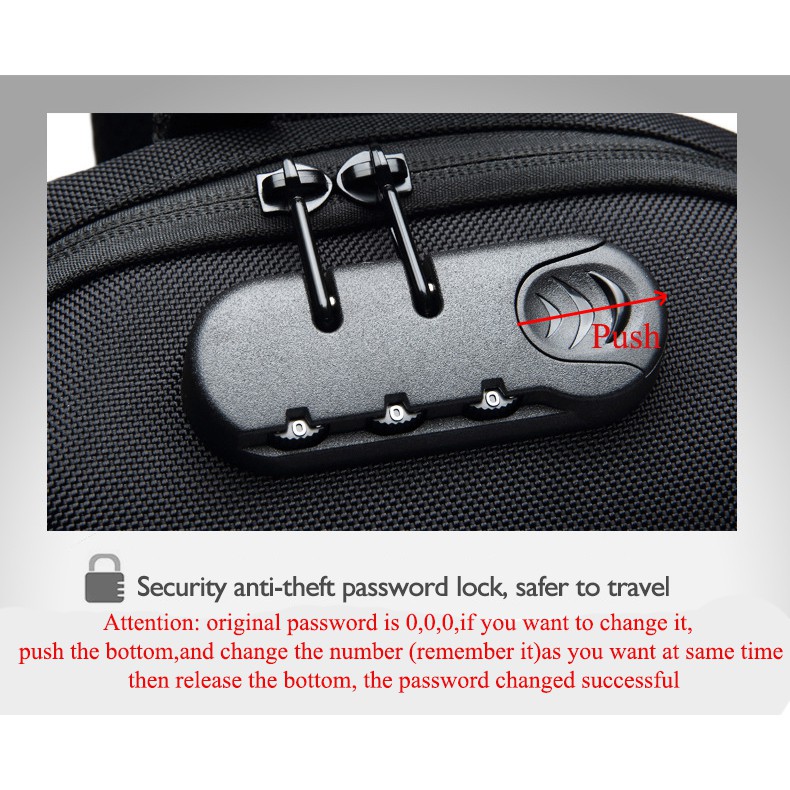 YILIONGDAQI Túi Đeo Chéo Chống Trộm Có Cổng Sạc USB Cho Nam