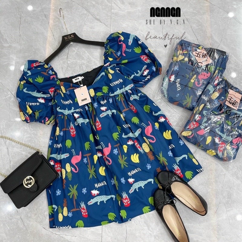 Đầm babydoll hoa Bigsize 60-90kg