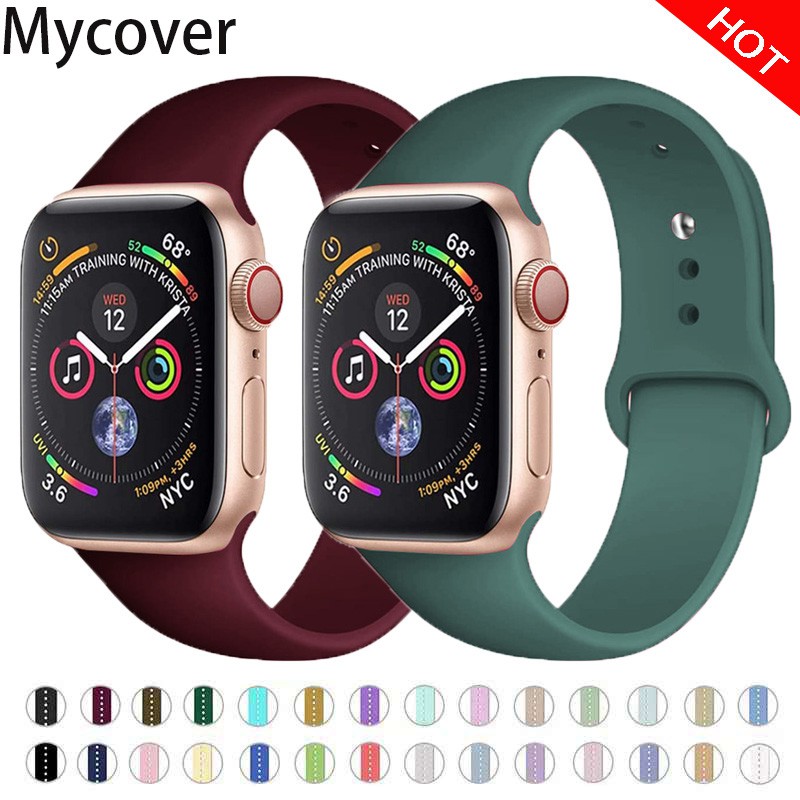 Dây Silicon Mềm Cho Đồng Hồ Apple Watch iWatch Series 7 6 SE 5 4 3 2 1 45mm 41mm 38mm 42mm 44mm 40mm