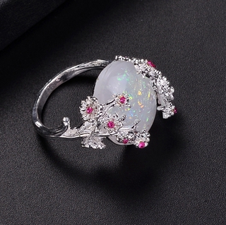 popular diamond flower ring diamond Opal branches