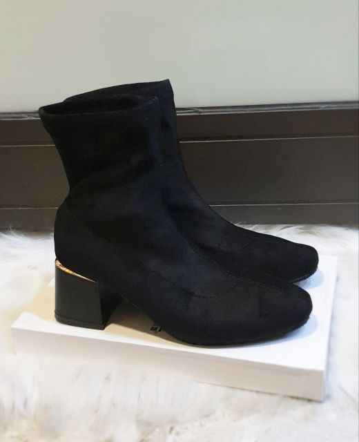 Boots da lộn gót trụ 5cm