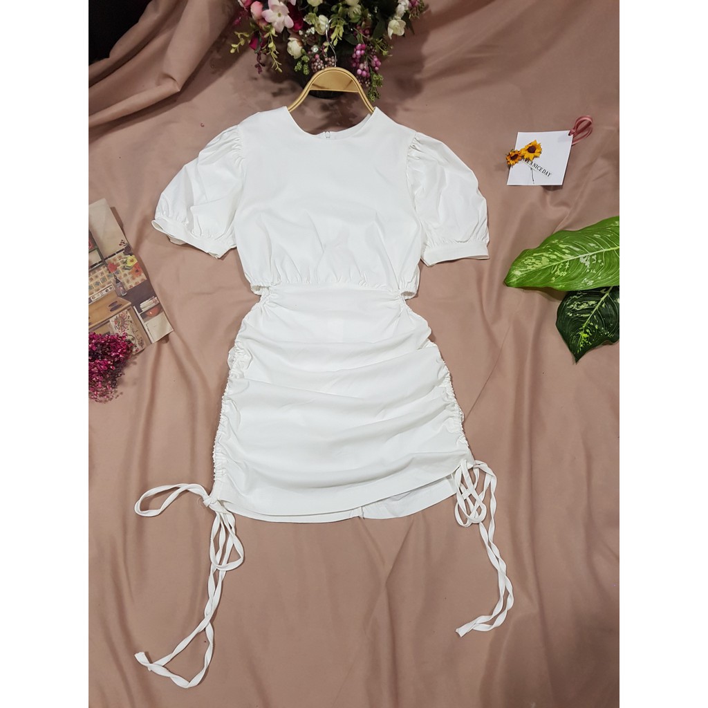 Đầm body đẹp cổ tròn , rút dây khoét eo mặc đi dạo phố, dự tiệc rất xinh, nhẹ nhàng cuốn hút mọi ánh nhìn - Đ123 | BigBuy360 - bigbuy360.vn