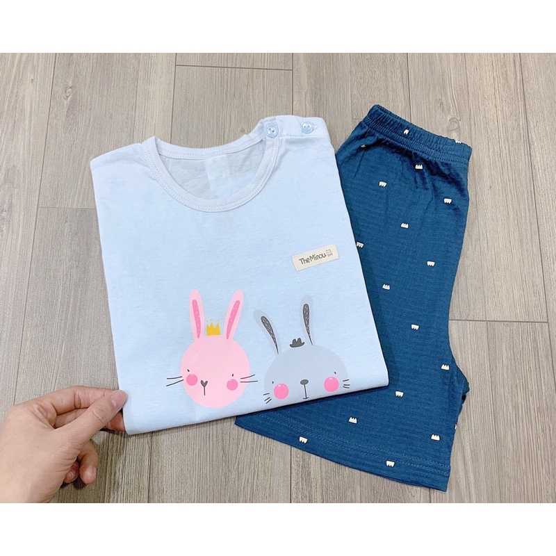 Bộ cotton giấy The Minou xuất Hàn dư xịn cho bé tra/ bé gái