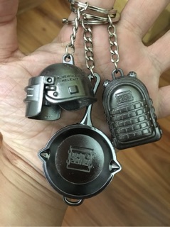 Móc khóa PUBG balo 3, chảo, mũ 3
