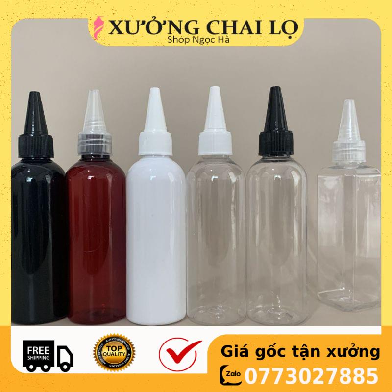 Chai Chiết Mĩ Phẩm ❤ GIÁ RẺ NHẤT ❤ [150ml,200ml,250ml] Chai nhựa pet nắp nhọn chiết mỹ phẩm , phụ kiện du lịch