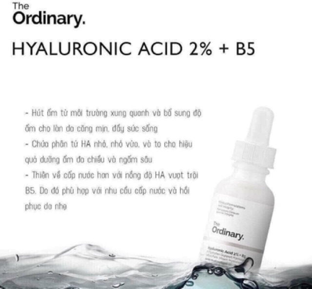 [Có bill] Tinh chất phục hồi dưỡng ẩm da The Ordinary HYALURONIC ACID 2% + B5