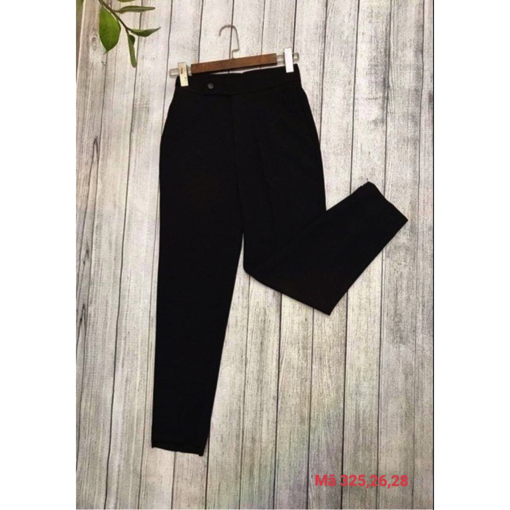 Quần Baggy nữ chất vải tuyết mưa màu đen hợp Đi làm, học và chơi - Tôn dáng - Quần tây công sở dài