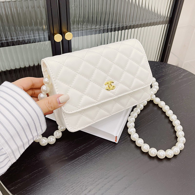 [RẺ NHẤT SHOPEE] Túi ngọc trai quai ngọc đeo chéo nữ XC-012, họa tiết Trần Trám MONBAGS, kiểu dáng công sở sang chảnh