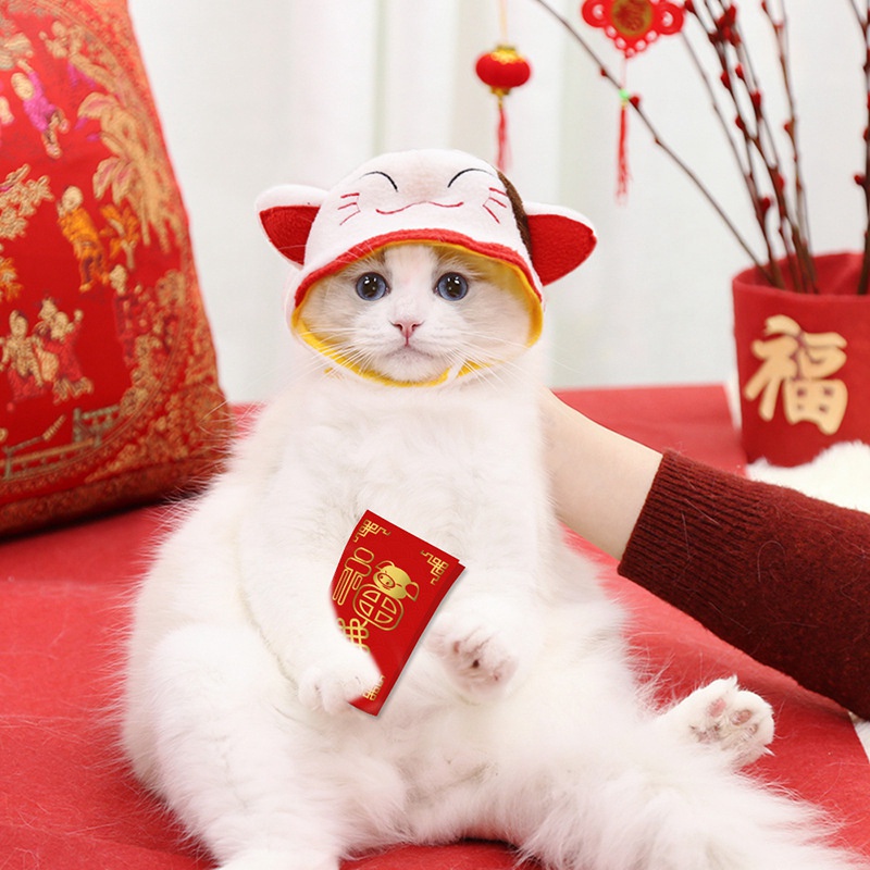Nón đội cho thú cưng phong cách Trung Hoa mừng năm mới