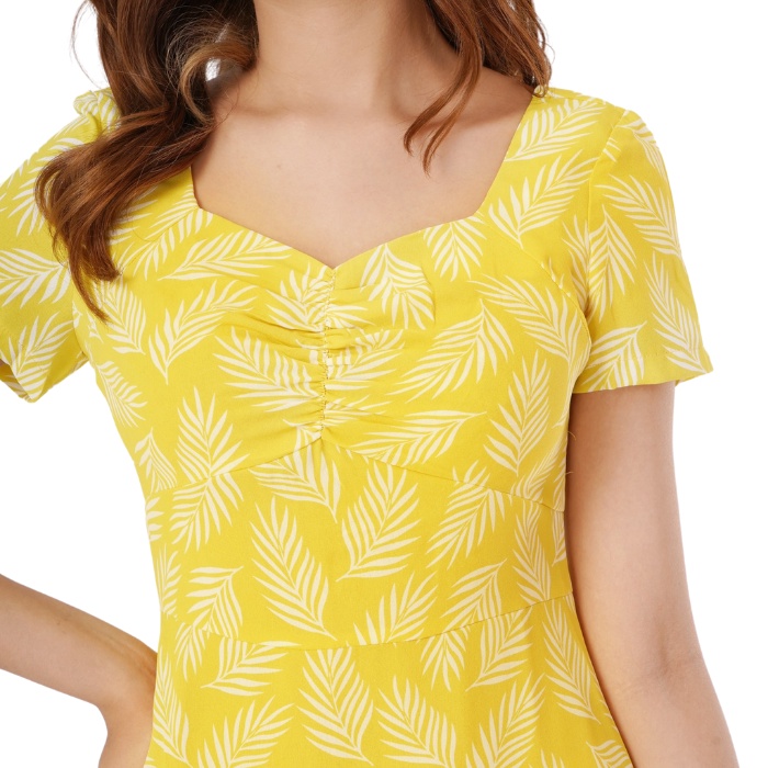 Váy Nữ Cổ Vuông Chun Ngực Dáng Xòe SILBERKIDS